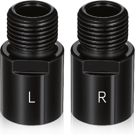 Bike Pedal Extenders, Black Steel Bicycle Pedal Adapter Extended Fit 9/16 inch Spindle Pedals Bike, Extend by 20mm/0.79in Threaded Pedal, 1 Pair,