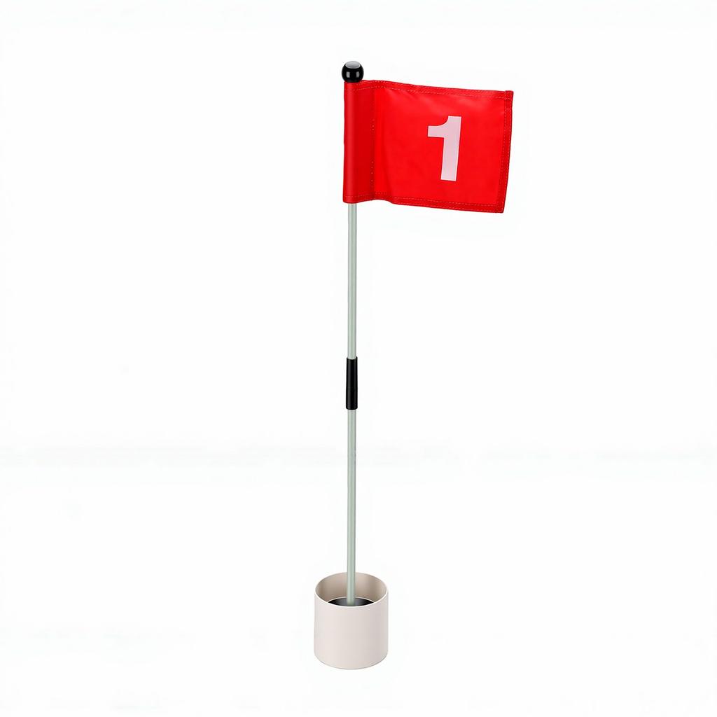 Pin Flag Hole Cup Set Detachable Flagstick 1 Numbered Putting Green Flag and Pole for Driving Range Backyard Yard Red