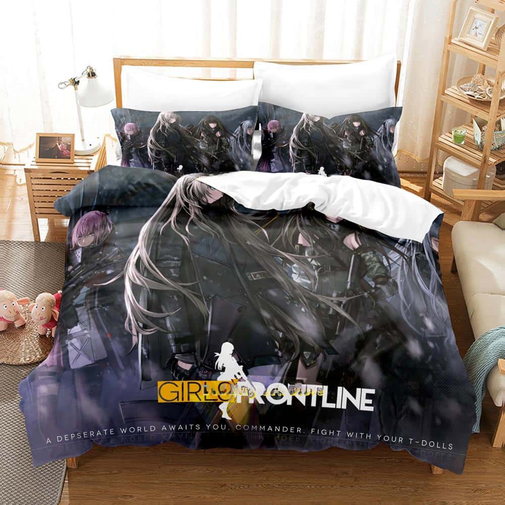 3D Game Girls' Frontline Bedding Set Single Twin Full Queen King Size Bed Set Adult Kid Bedroom Duvet Cover Sets Home Textiles