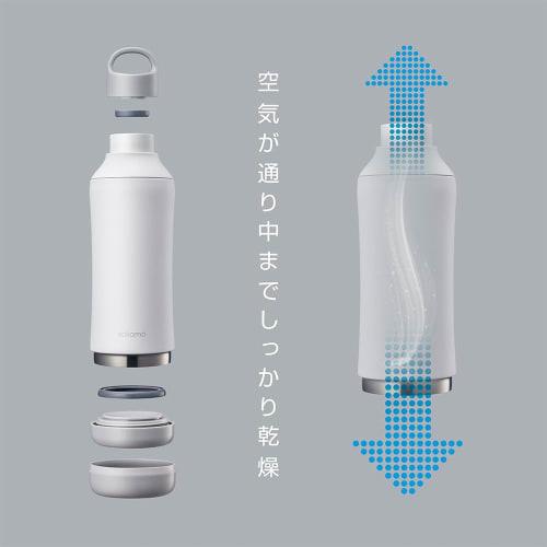 [So Washable Bottle] Doshisha Stainless Steel Water Bottle, 800ml, Vacuum Insulated, Keeps Drinks Hot or Cold, Easy To Wash, White, Sokomo