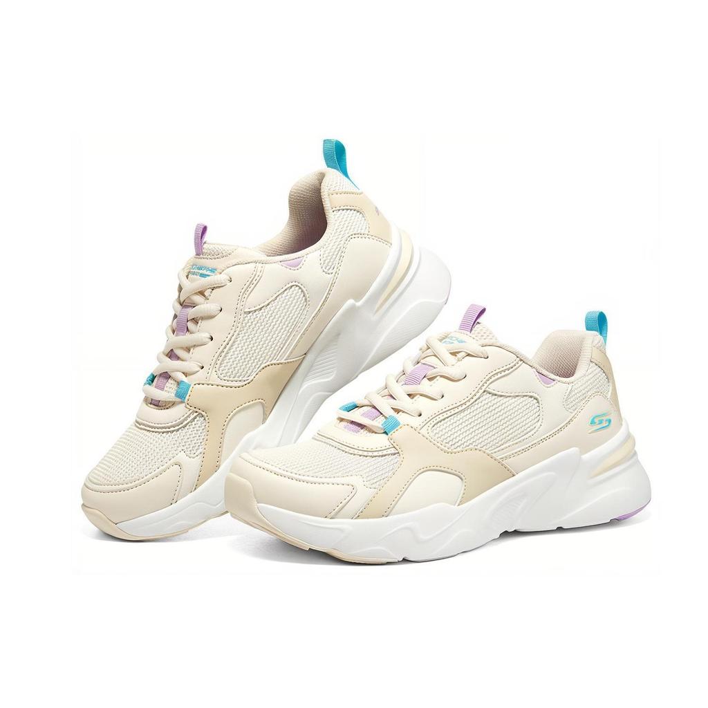 Skechers D'LITES Macaron, Butter Macaron Low Top Chunky Sneakers Women's Light Yellow 117356-NTMT
