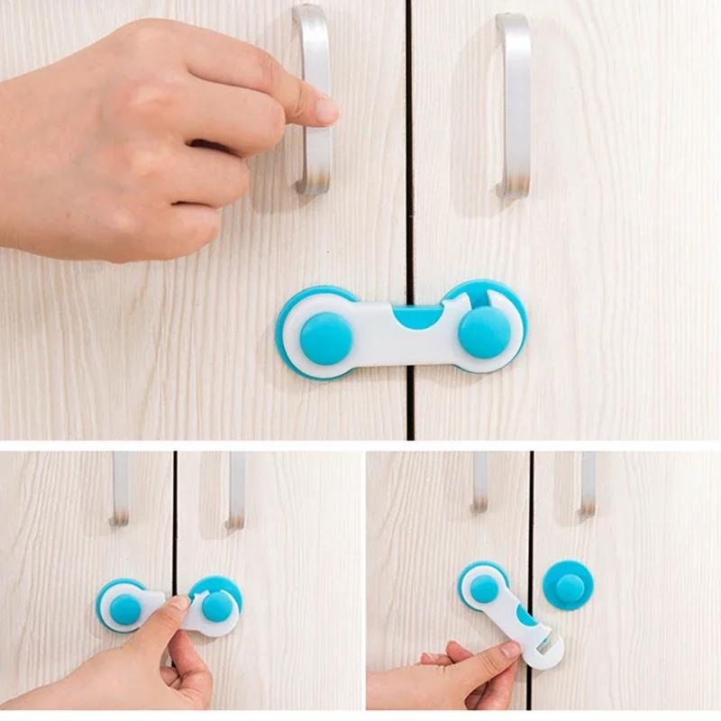 5Pcs Child Safety Lock Anti-Pinch Cabinet Locks for Drawer Door & Refrigerator Home Security Protection Buckle for Kids