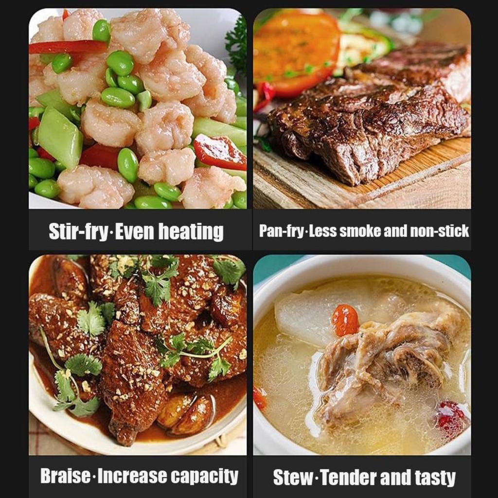 Uncoated Iron Pot, 9.45 Inch Hand-Forged Non-Stick Iron Pot, Uncoated,  For Cookware Gas Wok Round Bottom With Lid