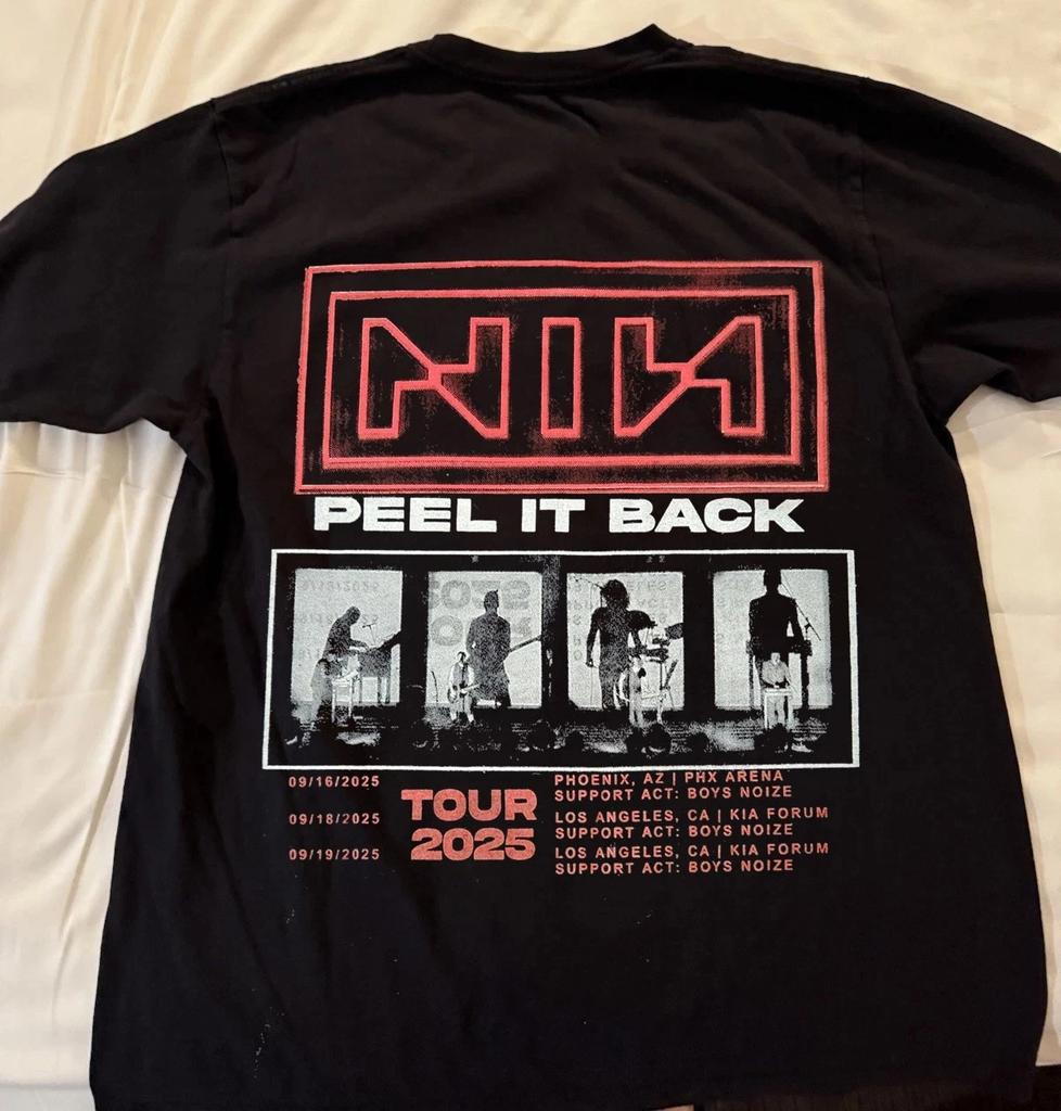 NEW! NIN Peel It Back Tour 2025 Tron Ares Lyric T-Shirt Reprint High-end Luxury Is for Both Men and Women Top Y2k