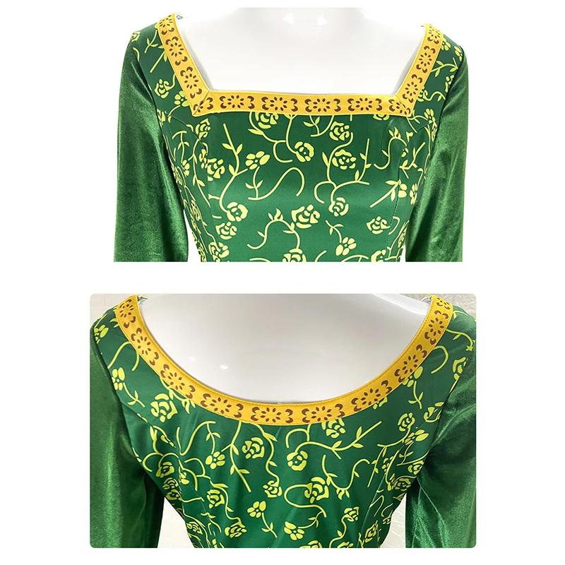 Movie Princess Fiona Cosplay Women Costume Green Dress Outfits Halloween Carnival Party Role Disguise Playing Clothes