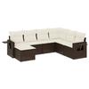 VidaXL Garden Lounge Set with Cushions 7 Pcs, Patio Sofas, Patio Furniture Set, Outdoor Furniture, Brown 3220502