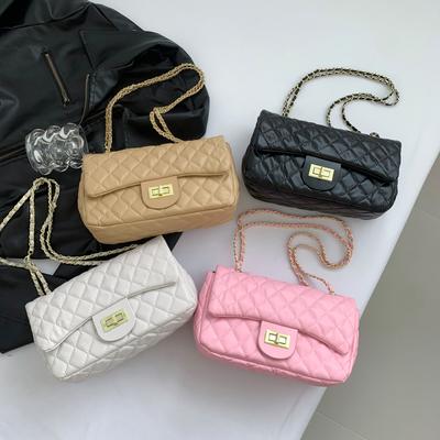 Bolso bandolera cuadrado pequeño Xiaoxiangxiang Linglang con cadena, nuevo estilo, de moda, gran capacidad y calidad, de un solo hombro para mujer.