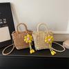 Country Style Woven Women's Bag New Ladies Single Shoulder Basket Handbag Crossbody Bag for Women