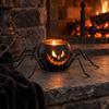 Funny Shadow Projector Halloween Pumpkin Glass Candle Holder, Iron Art Tealight Lantern for Tabletop Window Indoor Decorative Votives And Fireplace