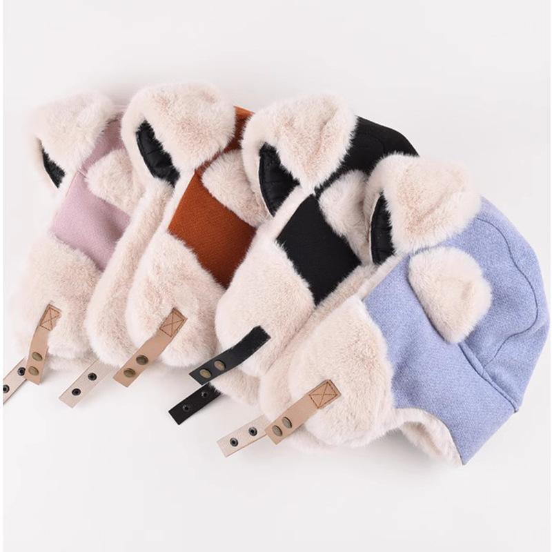 Hat Korean Version of Winter Men and Women Northeast Lei Feng Hat Outdoor Cycling Windproof Cold Thickened Warmth Plus Velvet Ear Protection Hat
