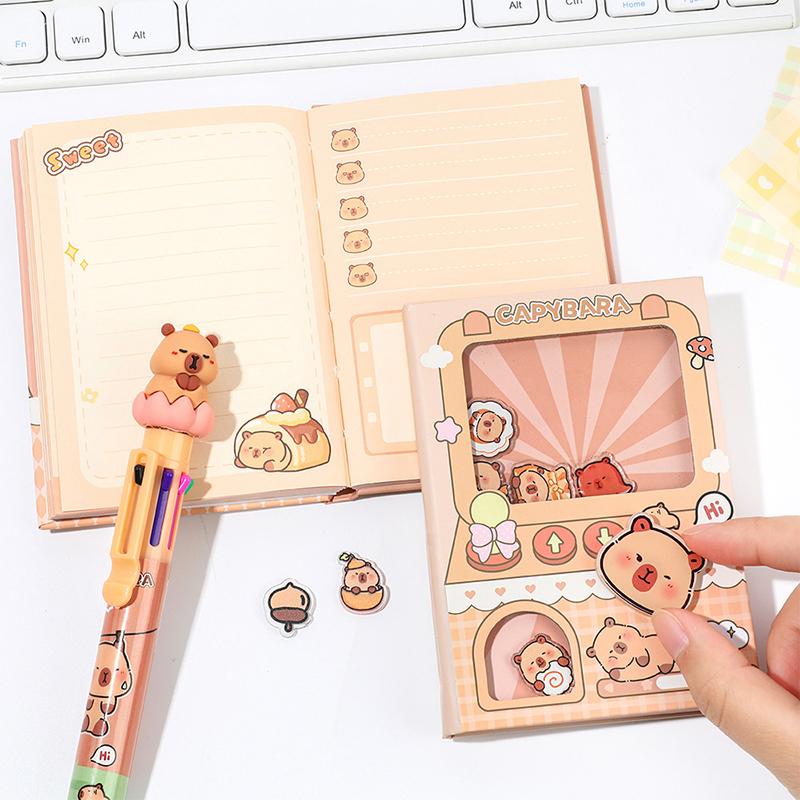 

1 шт. Мультяшный милый блокнот Креативный забавный блокнот с качающейся капибарой Интересный декомпрессионный портативный блокнот с цветными внутренними страницами 1pc
