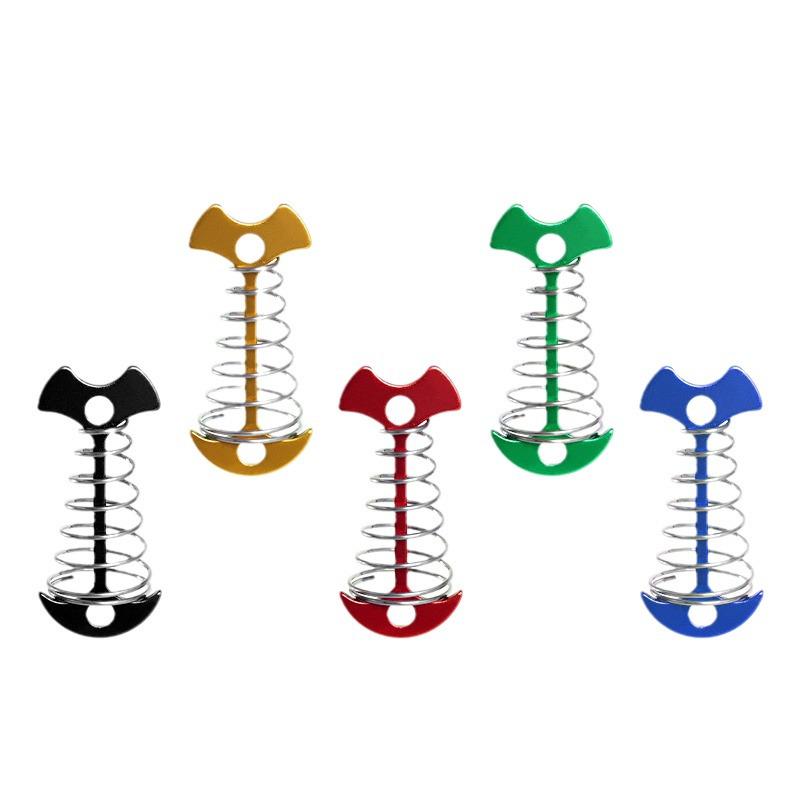 Aluminum Alloy Fishbone Ground Pegs for Camping Tents and Tarps - Umbrella Spring Buckle Design