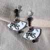 New Chinese antique beaded long fan-shaped fringed earrings Chinese style Hanfu accessories earrings retro versatile earrings