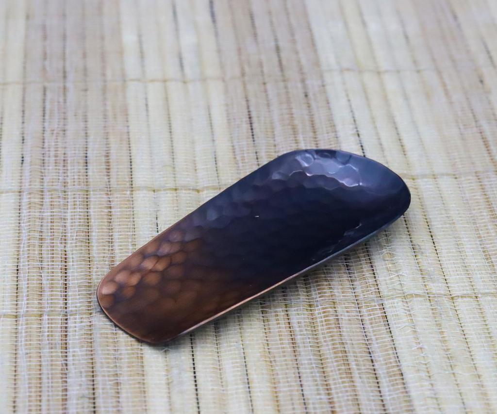 Shinkodo Pure Copper Tea Strainer, Made in Japan, Shakudo Finish, Hammered, Gift Wrapping Available