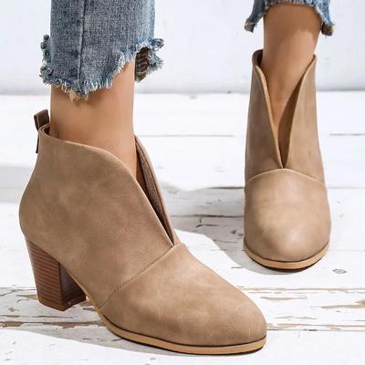 Women Vintage Pointed Short Chelsea Boots Autumn Retro Suede Warm Fur Plush Ankle Boots Shoes Female Zapatos De Mujer