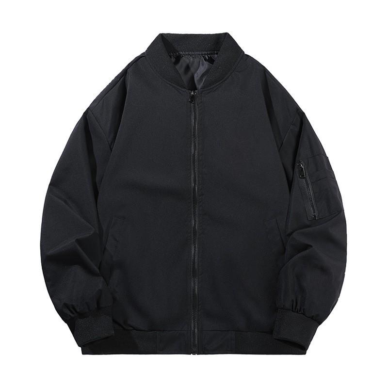 OO Baseball Collar Waterproof Jacket Men's and Women's Season Trend Loose Solid Color Casual Coat