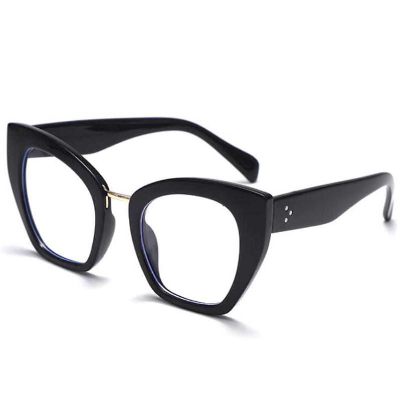 Glasses Female Blue Light 0 Cat's Blocking Eye Feline Graduate Diopter Ladies Myopia -6.0 To Stylish Optical Oversized Eyewear Vision Prescription