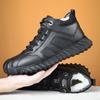 2025 Winter New Men's Cotton Shoes Warm Wool Casual Leather Shoes High Top Velvet Northeast Men's Outdoor Men's Shoes