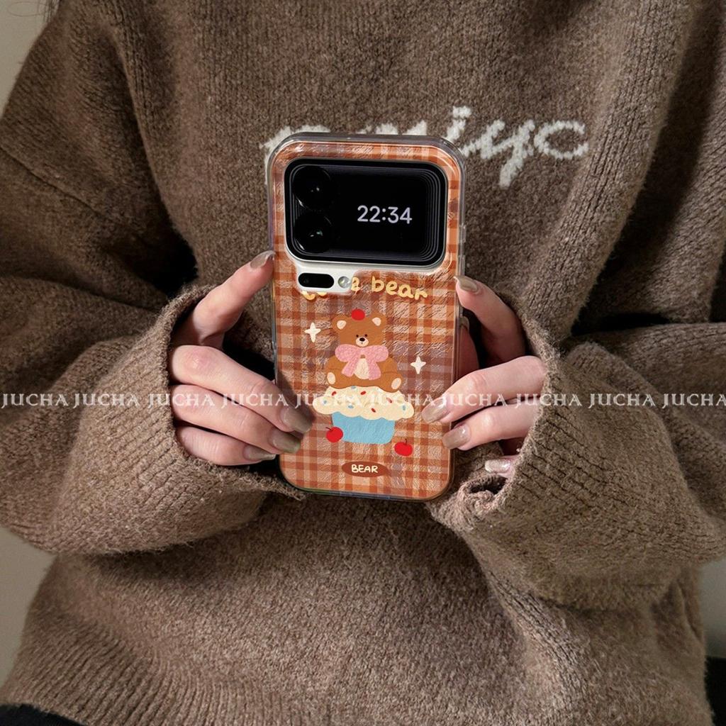 Applicable plaid bear Xiaomi 17 Pro mobile phone case, high value and cute xiaomi15 warm color 14 new 13