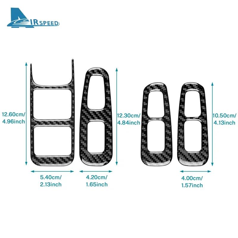For Kia Stinger      LHD RHD Real Soft Carbon Fiber Car Door Window Button Panel Trim Sticker Accessories