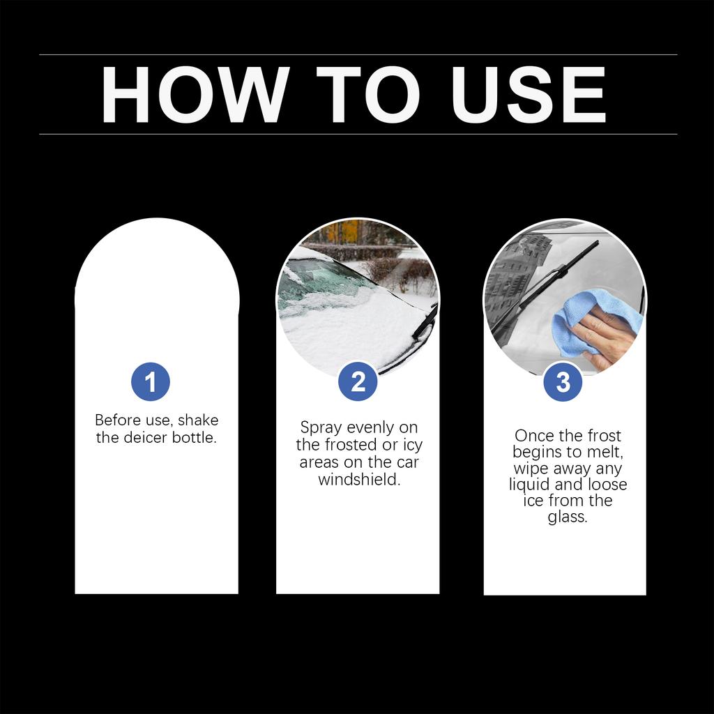 Car Windshield Deicer Spray Auto Windshield Deicer Defroster Ice Remover Spray 60ml Winter Car Window De-icer Spray Accessories