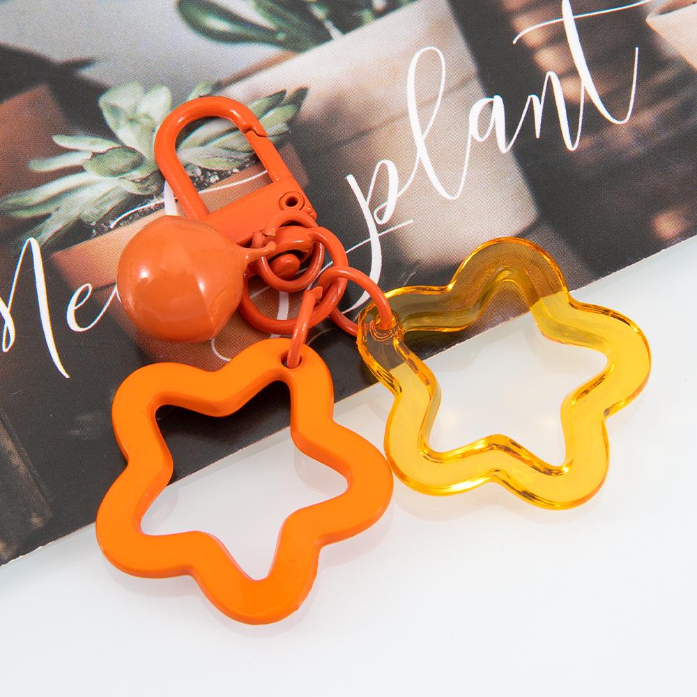 1pc 2pcs Hollow Star Charm Bag Phone Strap Pendant Colorful Acrylic Beads Keychain Accessories Cellphone Lanyard Keyring Jewelry