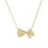 Fashion Small Bubble Initial Heart Letter Necklace 18K Gold Plated Link Chain Romantic Copper Heart Letter Pendant Necklace Gift