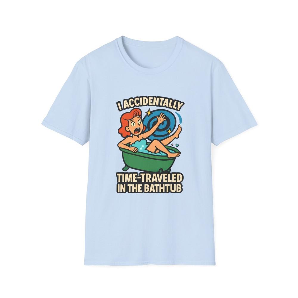 

Unisex Softstyle T-Shirt Accidental Time Travel Woman Retro Comic Humor 2XL
