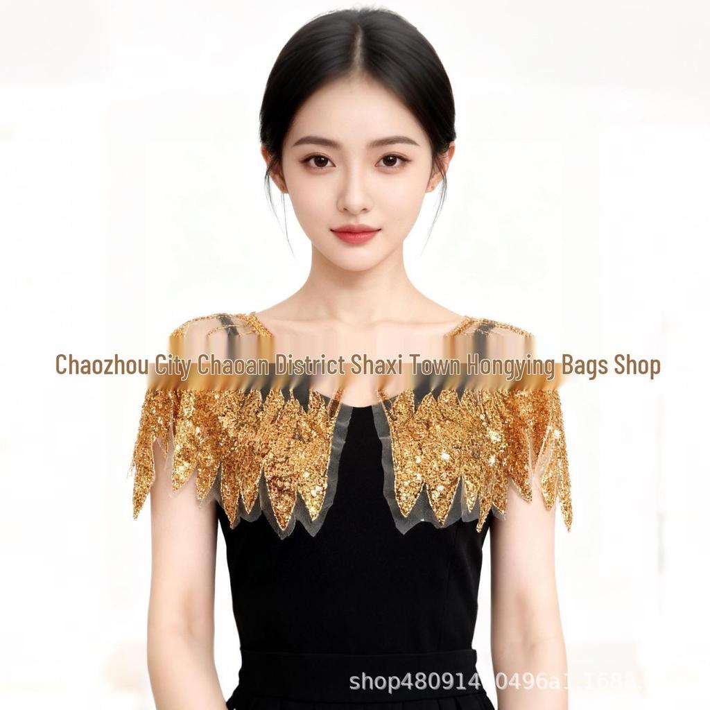 Stylish Summer Sequin Mesh Shawl Cape - Sun Protection Qipao Bolero Top