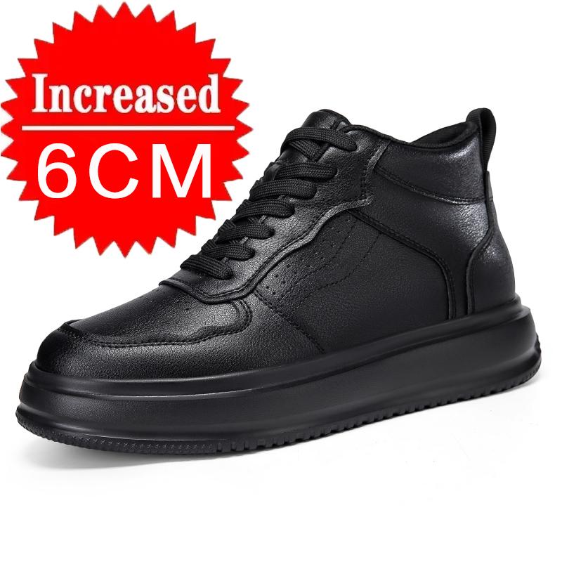 

Men s Elevator Shoes Invisible Increasing Insole 6/8/10cm Versatile Thick Bottom Sports Shoes Men s Casual high-top Board Shoes 37