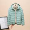 Down jacket women's new short light and thin thickened warm slim white duck down fashion coat