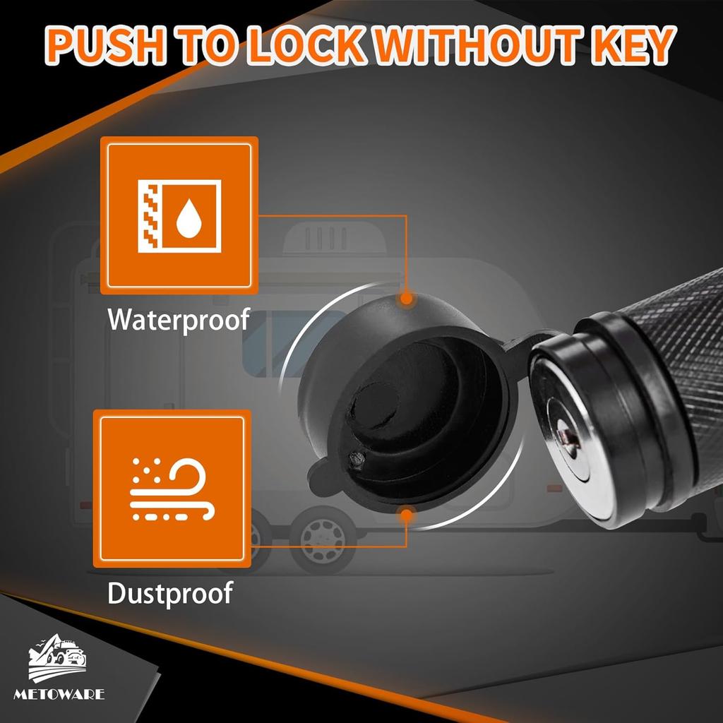 METOWARE Trailer Hitch Lock Hitch Receiver Pin Lock Fits Class III IV V and 2”- 3-1/2" Receiver with 5/8" Dia 4” Lock Pin and 8 Anti-Rattle