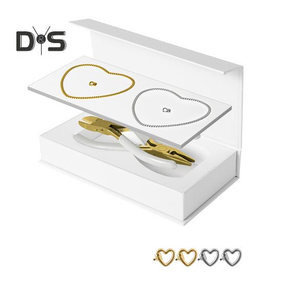 

1 комплект постоянного браслета включает в себя 2 браслета 4 пуговицы в форме сердца 2 плоскогубца Forever Jewelry Making Tools DIY Crafting Project ко Дню святого Валентина E