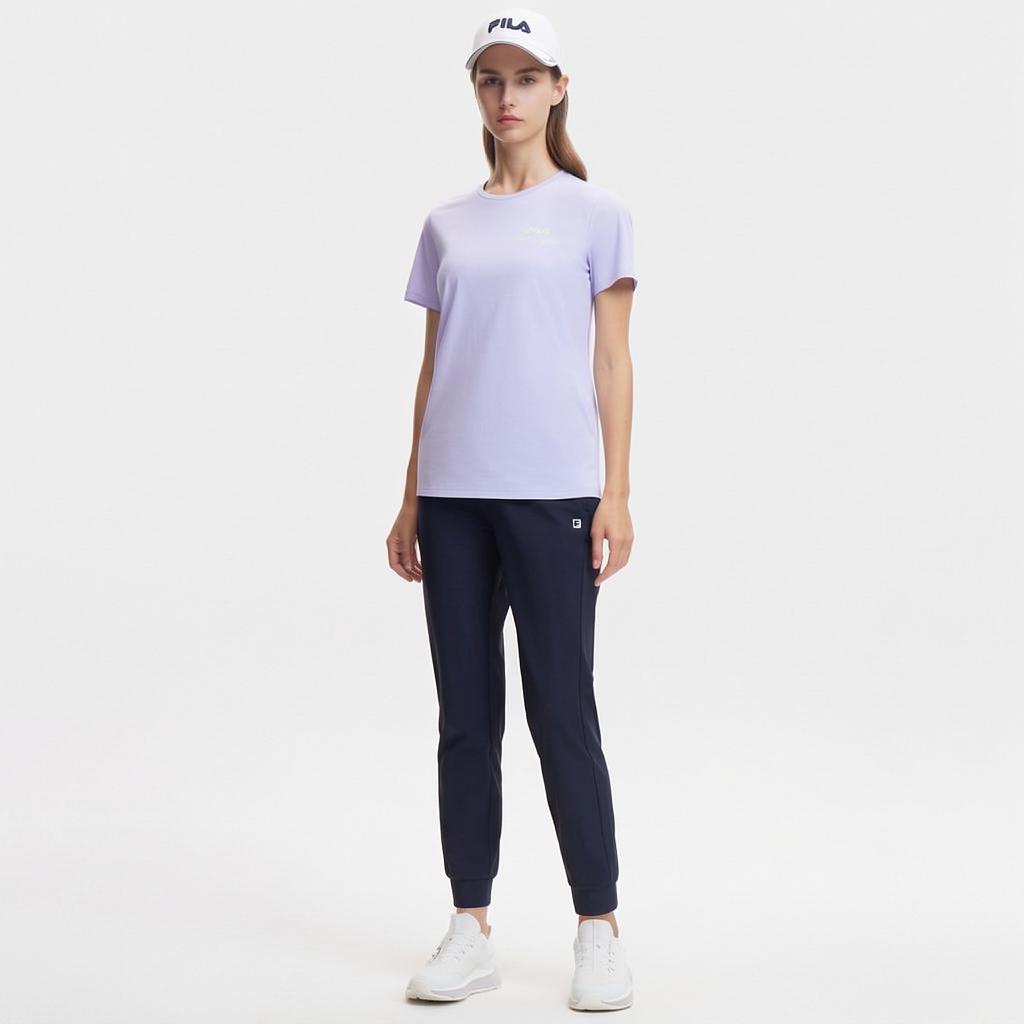 FILA Fitness Fashion Casual Sports Ice Silk Quick-Dry Round Neck Short Sleeve T-Shirt Women Tops Sage-Purple A11W421115FVT
