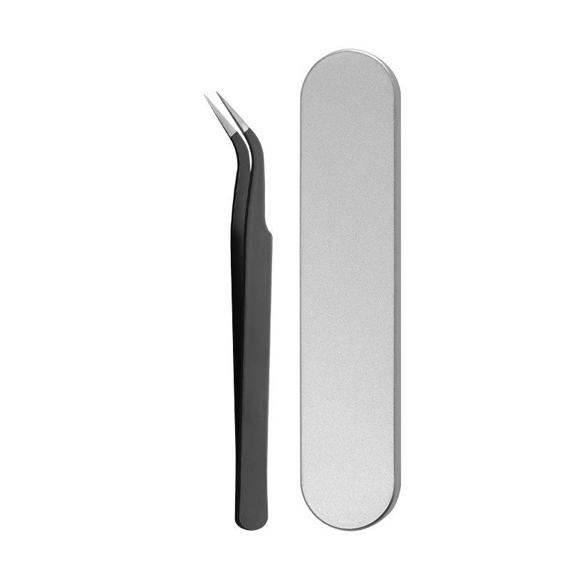 Golden Feather Stainless Steel Eyelash Tweezers Set for Beauty and Makeup