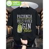 Funny Italian Gin Tonic Men's T-Shirt | Black Color, Humorous Italian Gin Print "Gin Tonic Yes Please" on the Back, Short Sleeve Casual, Perfect for