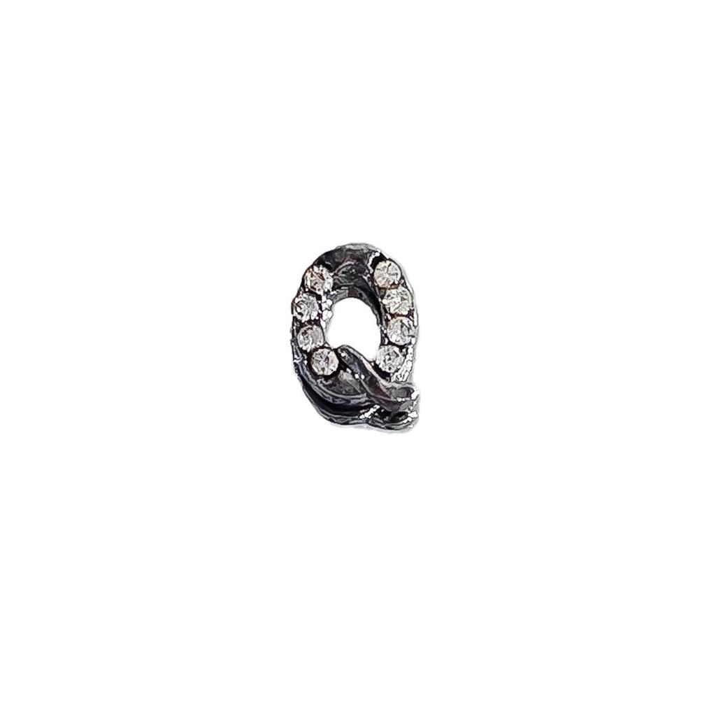 Light Luxury Rhinestone Alphabet Nail Art Alloy Decor