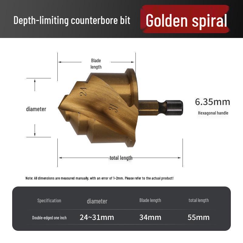 Three-Flute Hex Shank Reaming Bit for Water Pipe Repair with Phosphating Black Coating