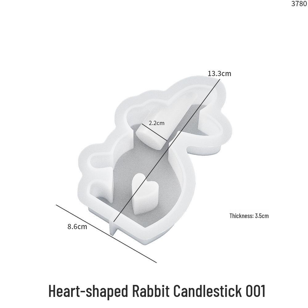 

Easter Bunny Heart Candle Holder Silicone Mold for DIY Crafts