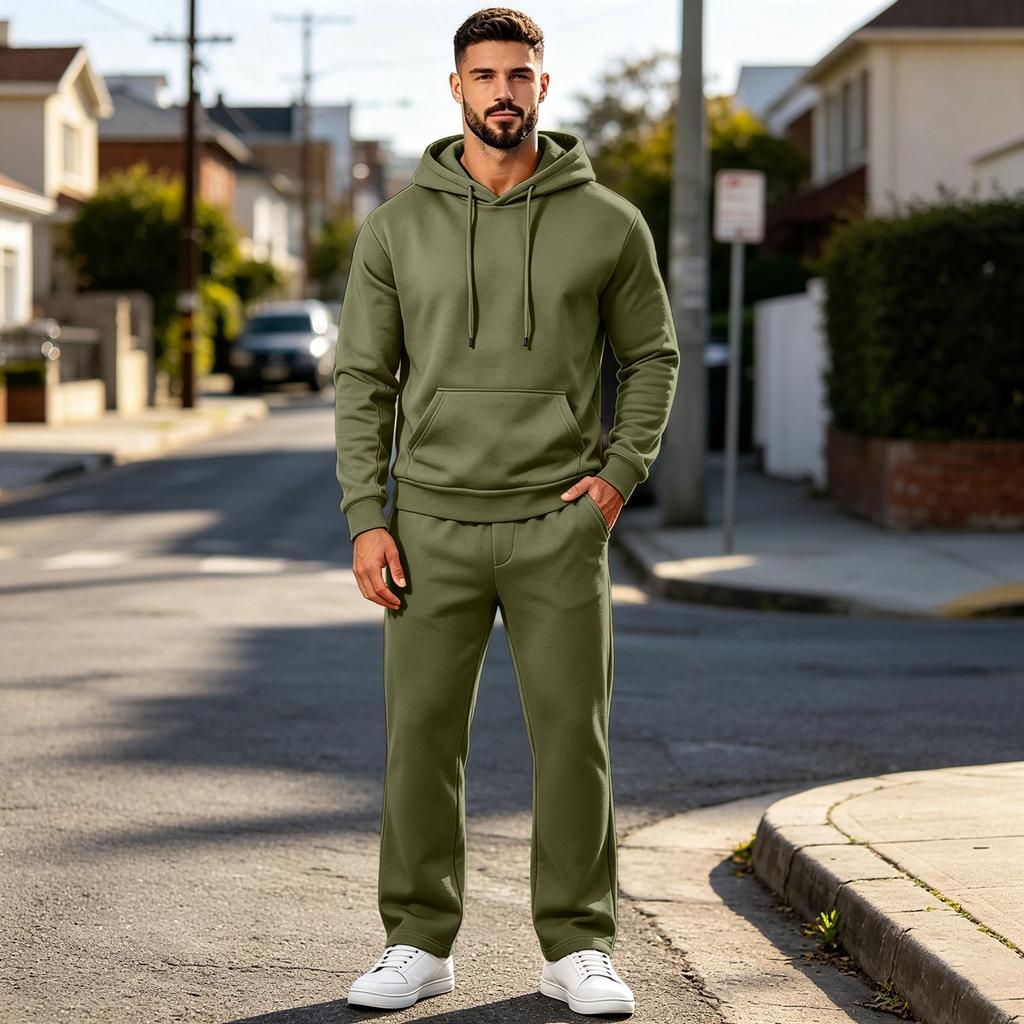 Men's Plus Size Oversized Hoodie and Sweatpants 2 Piece Set Casual Outfit