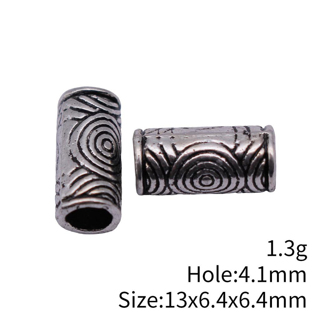 Concentric Circle Pattern Tube Spacer Beads Metal Loose Beads For Bracelet Necklace Hair Jewelry Craft Accessories For