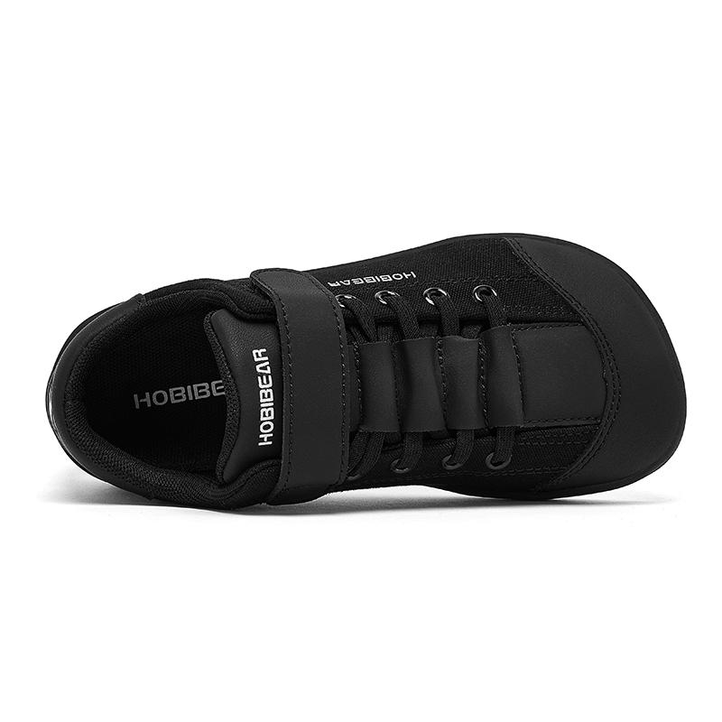 HOBIBEAR Kids Barefoot Shoes Wide Toe Zero Drop Walking Minimalist Sneaker Artificial Leather Comfortable Casual Shoes