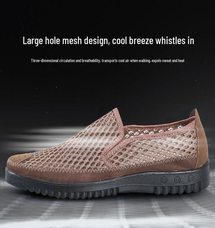 Zapatos Casuales de Malla Old Beijing para Hombre - Antideslizantes, Transpirables, Sandalias de Suela Blanda