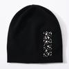 Solid color cold hat with pearl rabbit down knitted hat, soft waxy and comfortable men's and women's versatile double-layer warm wool hat