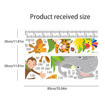 Self Adhesive Animal Height Stickers For Children'S Rooms Measuring Height For Kindergarten Babies Wall Decoration