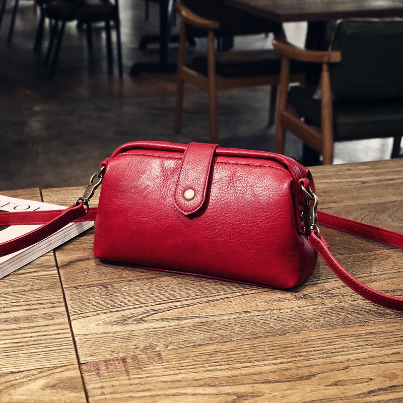 Johnature Bolso Retro de Cuero de Vaca para Mujer Hecho a Mano Piel de Vaca Natural Suave Bolsos Pequeños de Hombro y Cruzados para Ocio