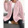 IHUASU Vestes et Manteaux Longues pour Femmes Vintage Décontractés Couleur Unie Imprimé Automne Hiver Design Unique