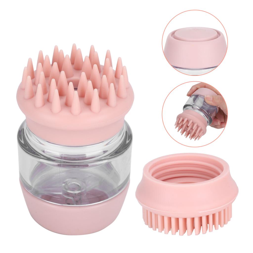 Tierbadebürste Multifunktions-Pflege Massage Duschbürste Kamm Zubehör für HundePink