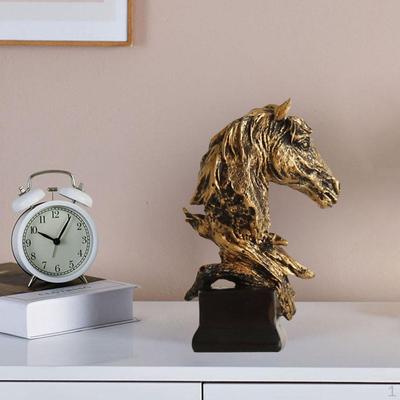 Landpferd Kopf Statue Studie Dekor Büro Schreibtisch Tisch Schrank Retro Skulptur