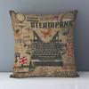 Short Plush Material Pillowcaseeuropean Style Vintage Steampunk Patterns Printed Cozy Couch Cushion Cover Home Decorative Pillow